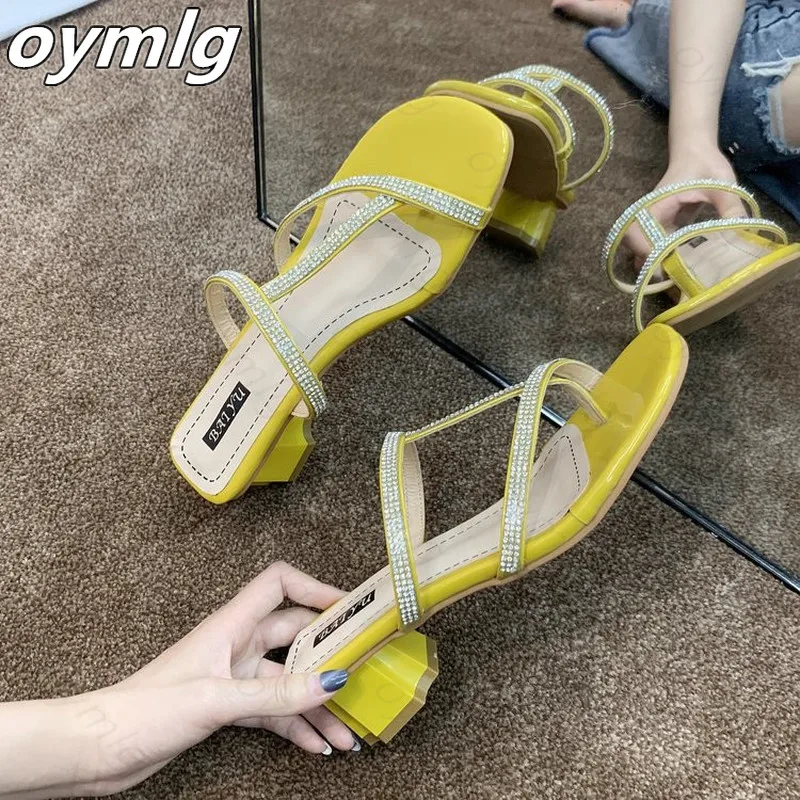 2021 INS/модные женские туфли с круглым носком на высоком каблуке без задника