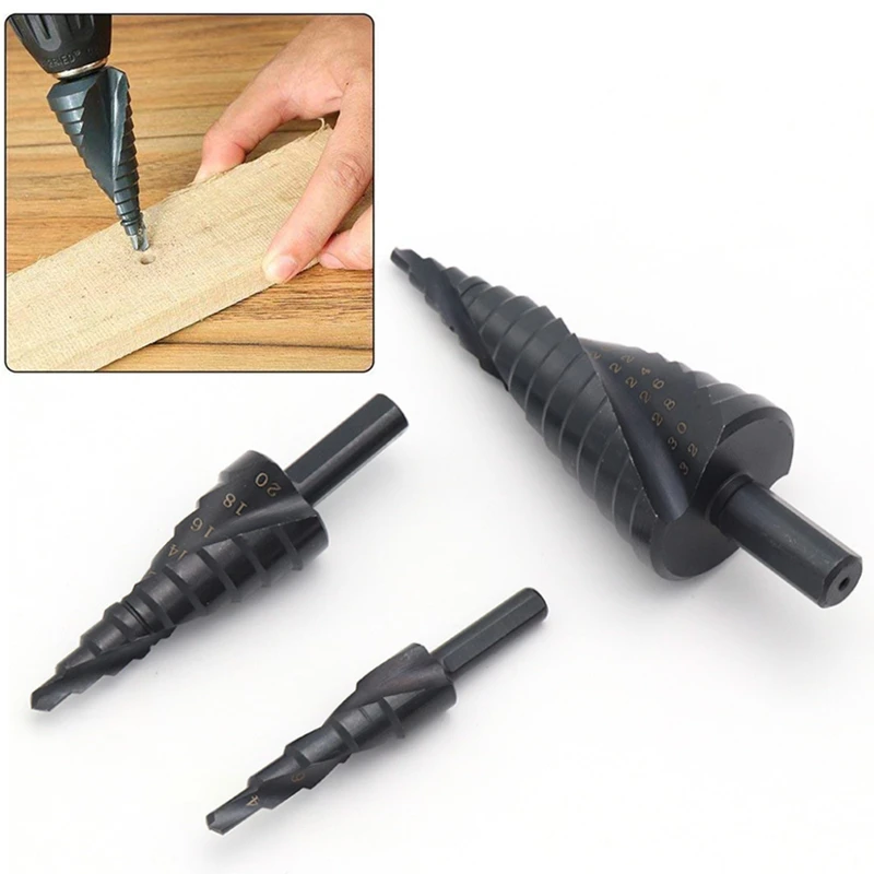 

3PCS 4-32MM HSS Cobalt Step Stepped Drill Bit Set Nitrogen High Speed Steel Spiral Metal Cone Triangle Shank Hole Dropshipping