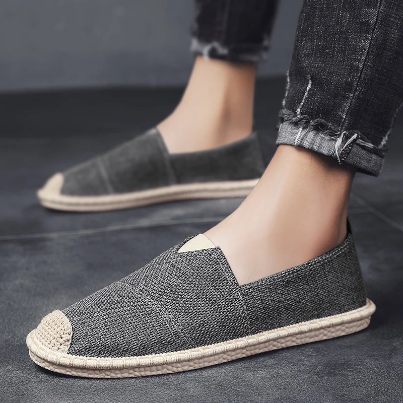 Mens Casual Shoes Espadrilles Canvas Men Breathable Slip On Cheap Loafers for Sneakers Moccasins Dropshipping AODLEE | Обувь