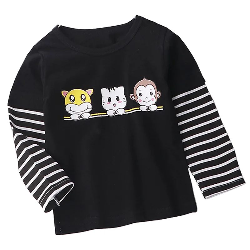 

Baby Boy Girl Casual T-Shirts Long Sleeve Cotton Crewneck Toddler Kids Sweatshirt Tees Fashion Animals Print Tops C0018