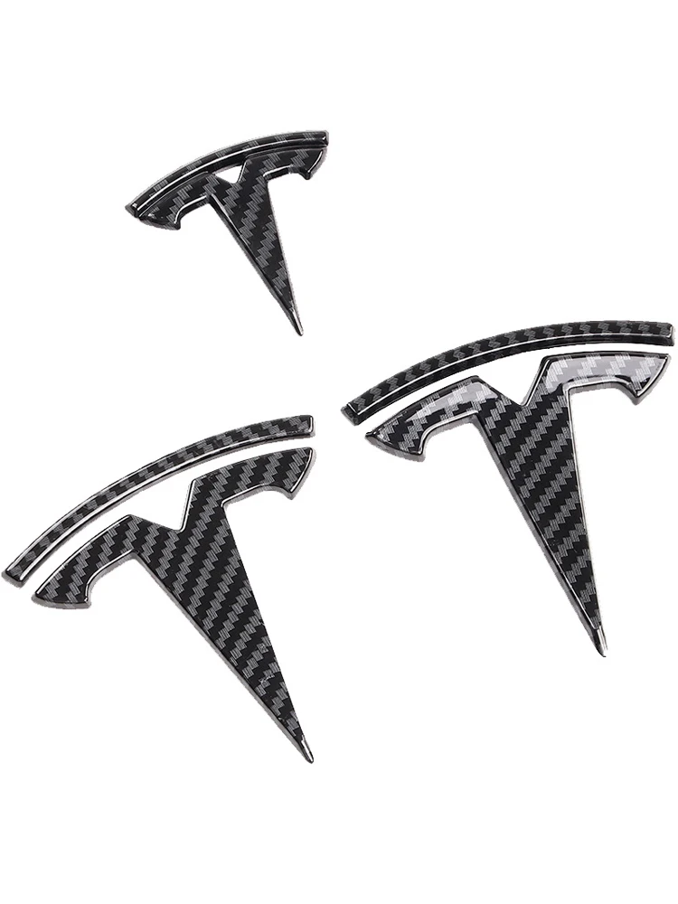 

3 шт./компл. Tesla модель 3 матовая черная/углеволоконная Автомобильная этикетка задняя этикетка Передняя этикетка модель Y рулевое колесо лого...