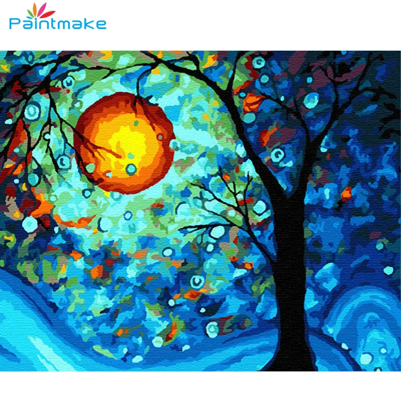 Paintmake пейзаж DIY живопись по номерам без рамки маслом Ручная роспись на холсте