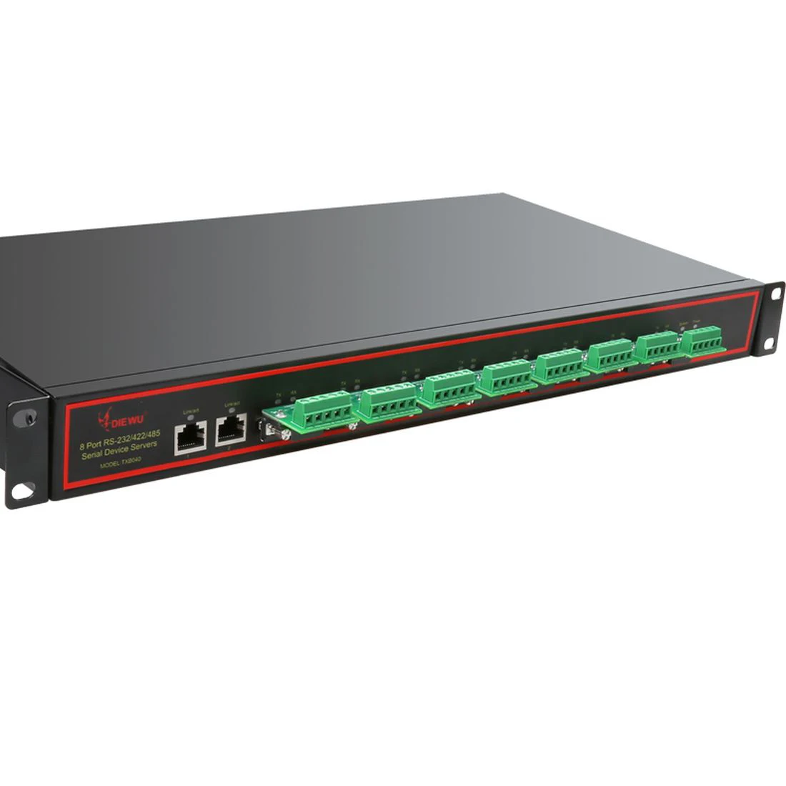 

Diewu 1Ux19inch 8-портовый промышленный сервер последовательных устройств с двумя портами 10/100Mbps RJ45 к RS232/RS485/RS422 порт поддержки Auto-MDI/MDIX