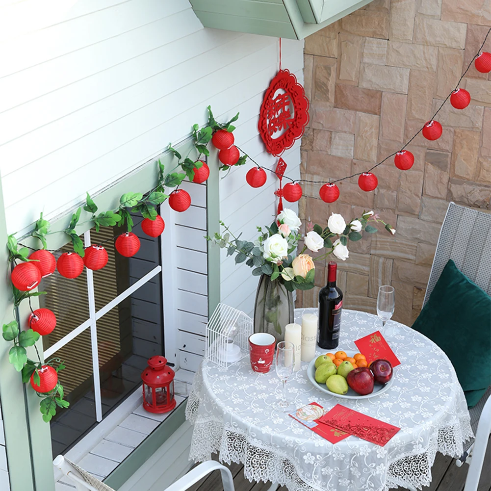 

LED Lantern String Lights New Year Decorative Lights Outdoor Yard Festival Light Battery Box Lamp for Home Wall Decoration