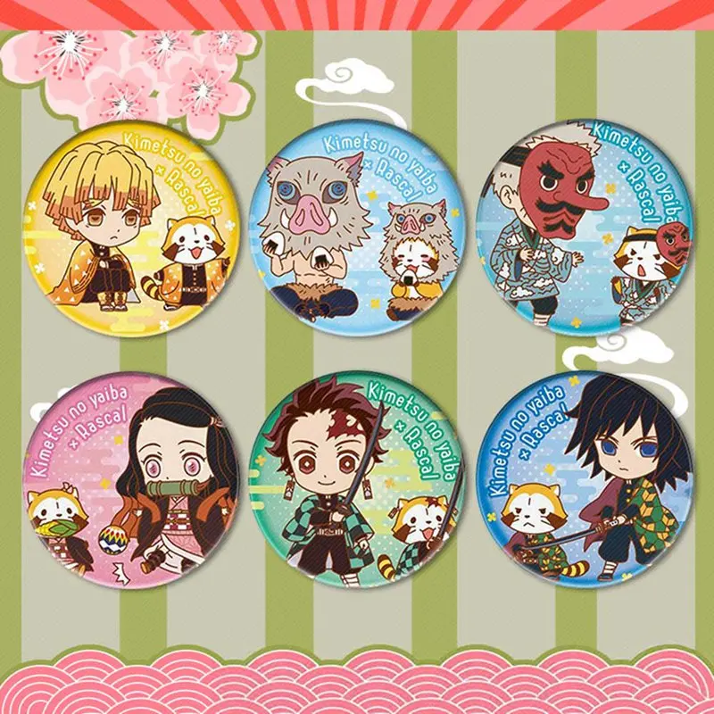 

Anime Demon Slayer Kimetsu No Yaiba Kamado Tanjirou Cosplay Bedge Cartoon Collect Backpacks Bags Badges Button Brooch Pins Gift
