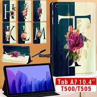 tablet case for samsung tab a7 10 4 inch 2020 cover sm t500 sm t505 flip leather protective shell free stylus