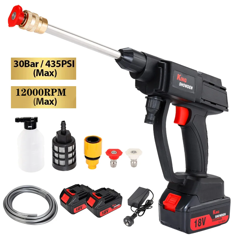 Цена Kingshowden 18 в 30 бар Беспроводной мойщик высокого давления водяной пистолет портативный мойщик генератор пены для батареи Makita Продажа Kingshowden 18 в 30 бар Беспроводной мойщик высокого давления водяной пистолет портативный мойщик генератор пены для батареи Makita