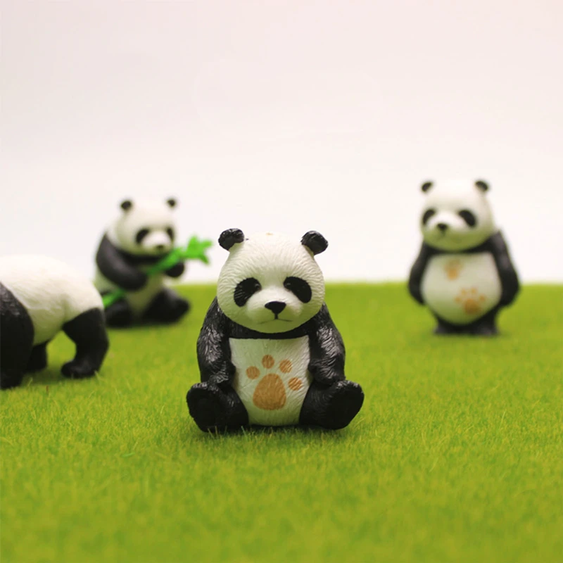 4 шт./компл. с милой пандой фигурка из ПВХ Забавный украшение для сказочного сада