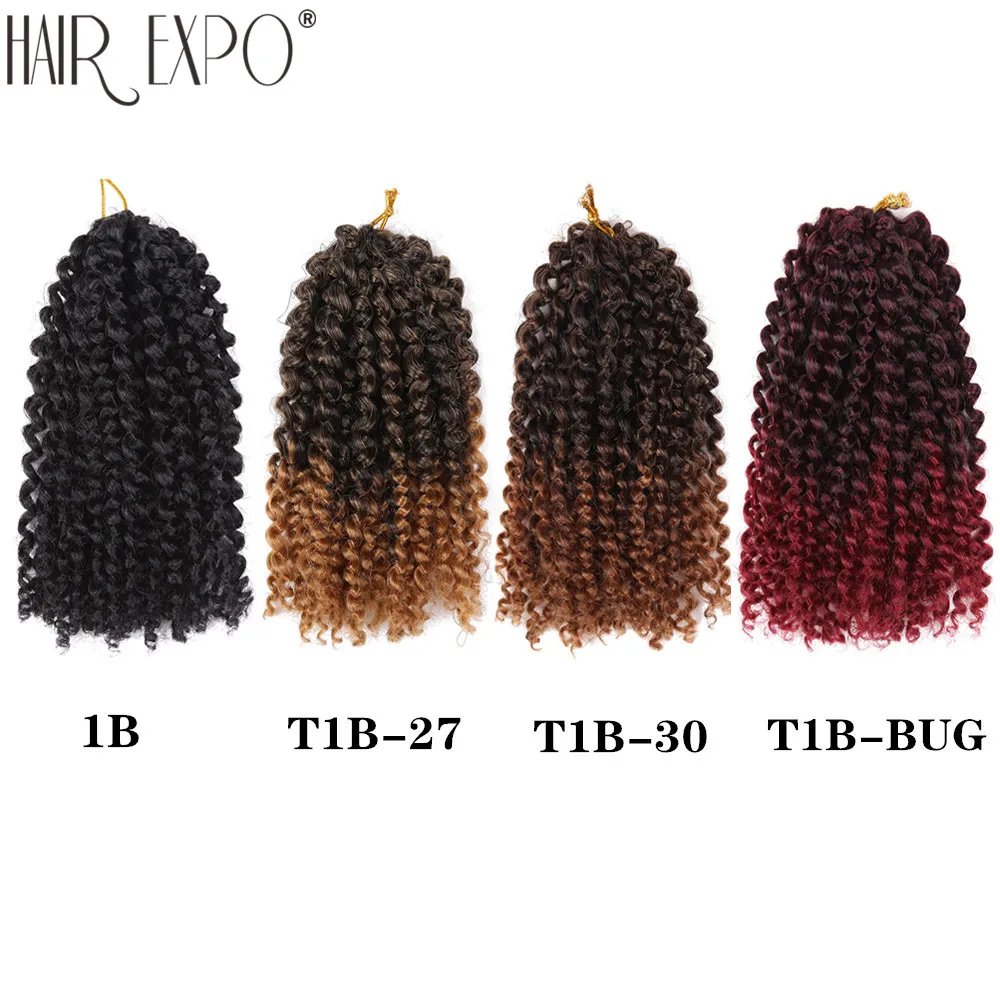 

8inch-12inch Afro Kinky Twist Crochet Braid Synthetic Curly Braiding Hair Extension Ombre Marley For Black Women Hair Expo City