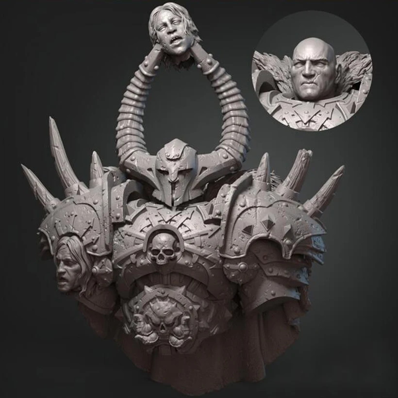 

1/10 ancient warrior man bust Resin figure Model kits Miniature gk Unassembly Unpainted