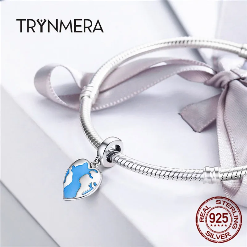 Trynmera подлинный 925 стерлингового серебра карта мечты путешествия в подвески в форме сердца подходят браслеты и ожерелья ювелирные изделия аксессуары TA051