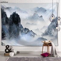 tapestry the traditional chinese ink and wash painting background decorative wall hanging for living room bedroom home decor