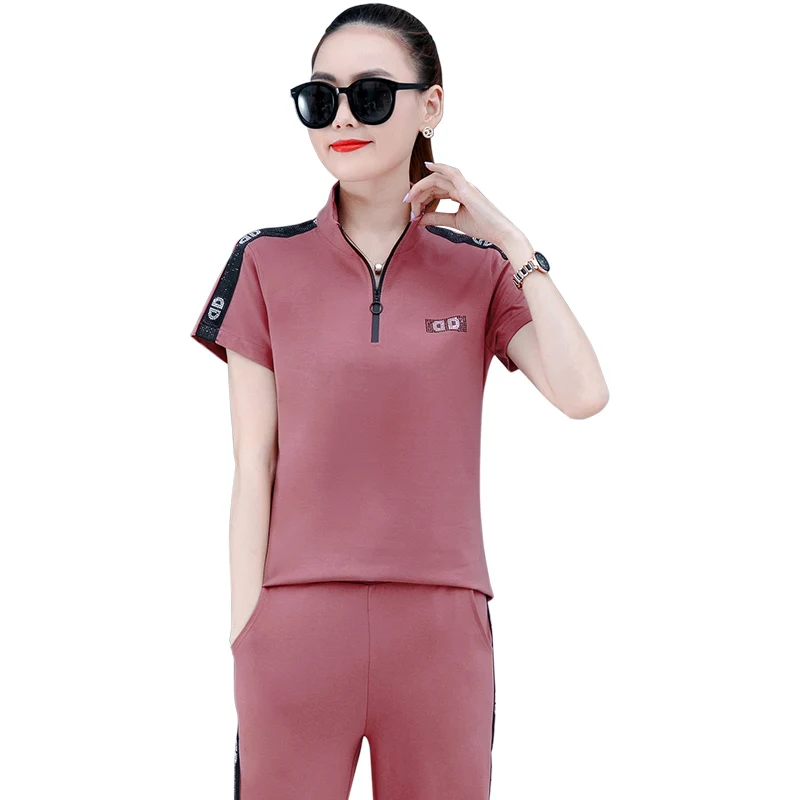 Летние брюки комплект из 2 предметов Свободный Повседневный Топ с коротким