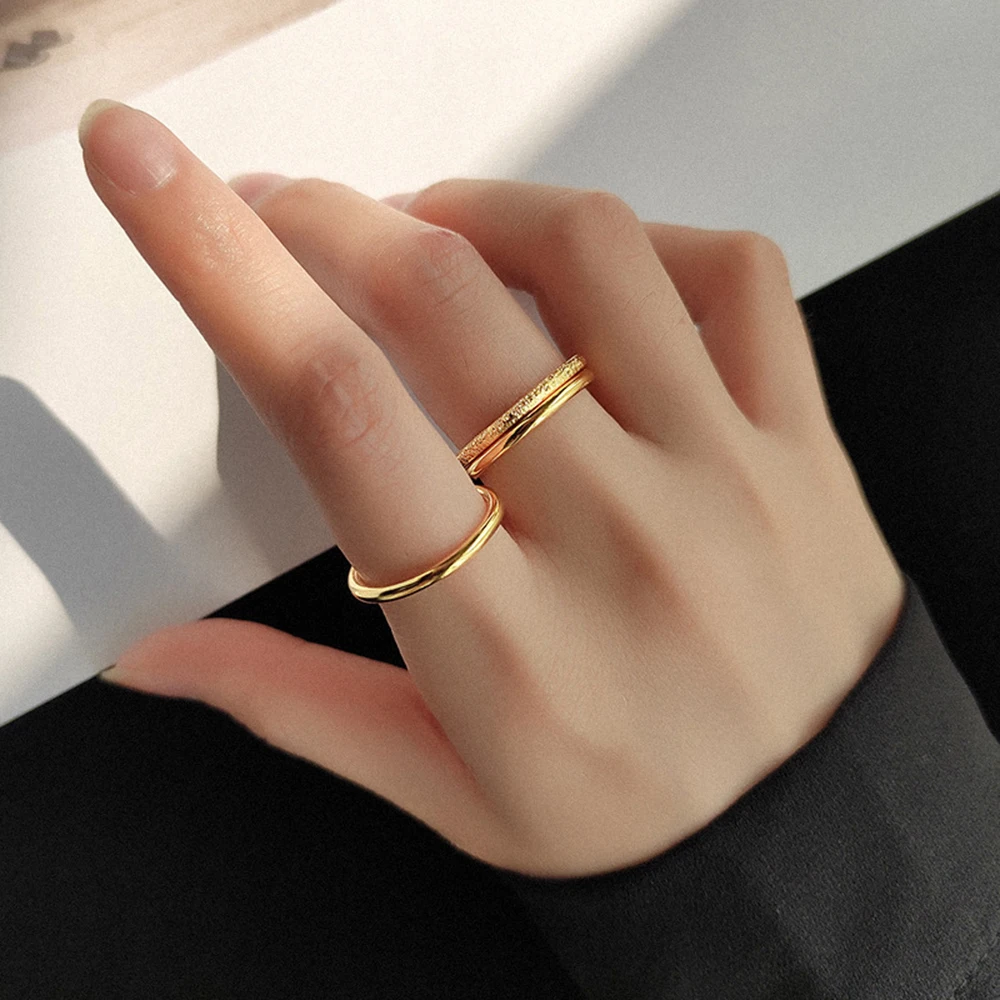 

3 шт./компл. минималистичное женское кольцо в Корейском стиле минималистичное круглое матовое золотистое серебристое кольцо на палец для де...