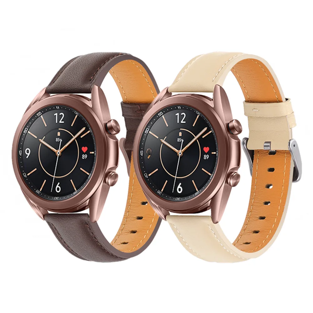 

Ремешок кожаный для Samsung Galaxy Watch 3 41/45 мм Huawei GT2, сменный Браслет для Gear S2/S3 Active2 Amazfit, 20/22 мм