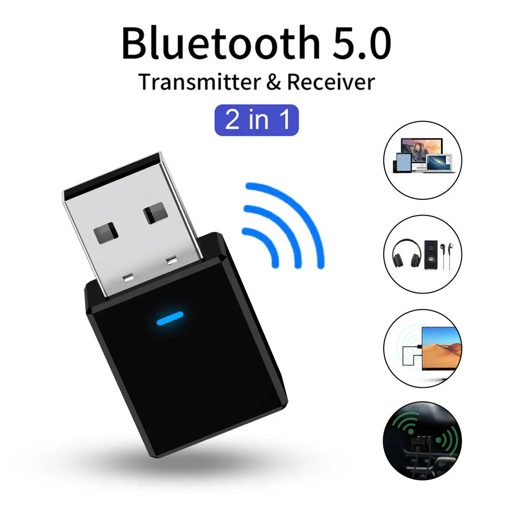 2 в 1 USB мощность Bluetooth 5 0 приемник и передатчик 3 мм разъем AUX аудио адаптер для