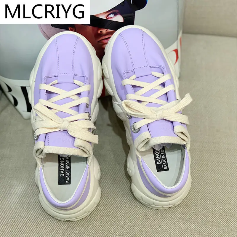 

Celebrity sneakers Women 2021 Spring Fashion Breathable Casual Cozy Flat Shoes platform Shoes Outdoor Ladies Trendy Dad Sneakers