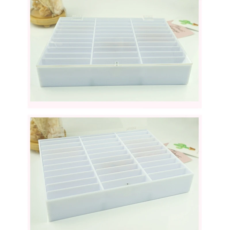 

Nail Manicure Storage Box 33 Grids Portable Adjustable Container Acrylic Organizer Nail Tools(Black)