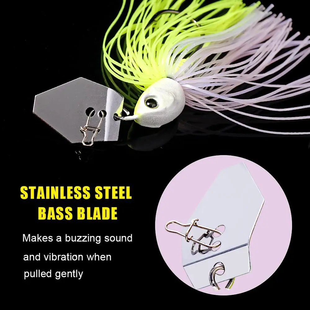 SUNMILE Fishing Chatterbait 16g Jig Hook SpinnerBaits Buzzbait With MUSTAD Hook for Bass Pike Tiger Muskie Metal Jig Lure