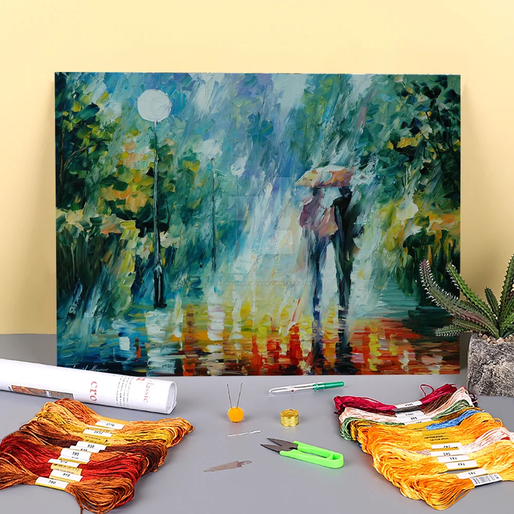 

Летняя ткань с принтом дождя 11CT полный комплект для вышивки крестом DMC нитки рукоделие хобби шитье живопись для дома оптовая продажа