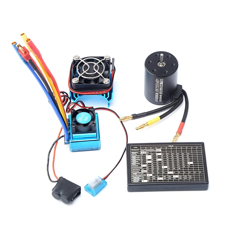 

3650 2300KV Brushless Motor & ESC & Radiator with Program Car Combo for 1:8/1:10 RC Car RC Boat Part