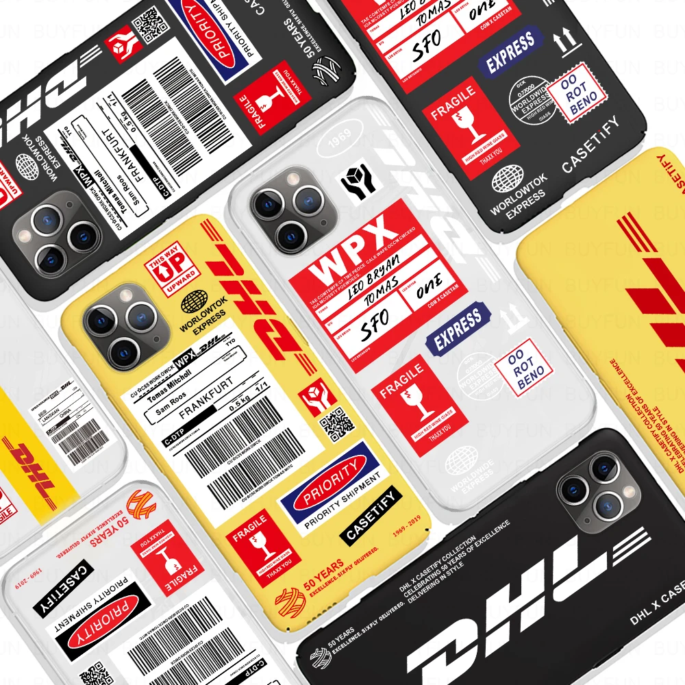 Индивидуальные этикетки DHL чехлы для телефонов iPhone 11 Pro max роскошный Забавный