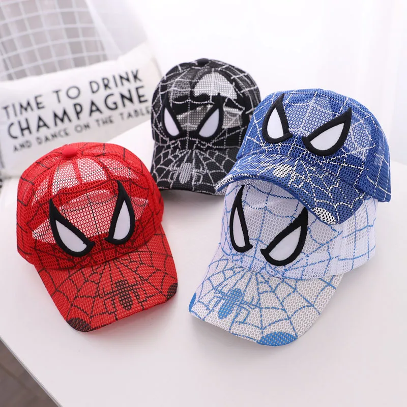 

Disney cartoon surrounding spider man new children summer Mesh Hat spider man baseball cap cartoon letter boy cap birthday gift