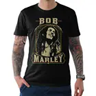 Футболка Боб Марли регги, Повседневная футболка премиум-класса из хлопка с принтом, мужские футболки, мужская футболка с принтом, топ из 100% хлопка