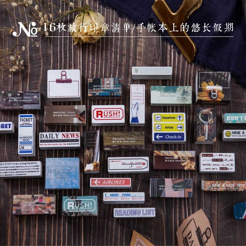 Винтажные дорожные серии метки для оформления билета Штампы деревянные и