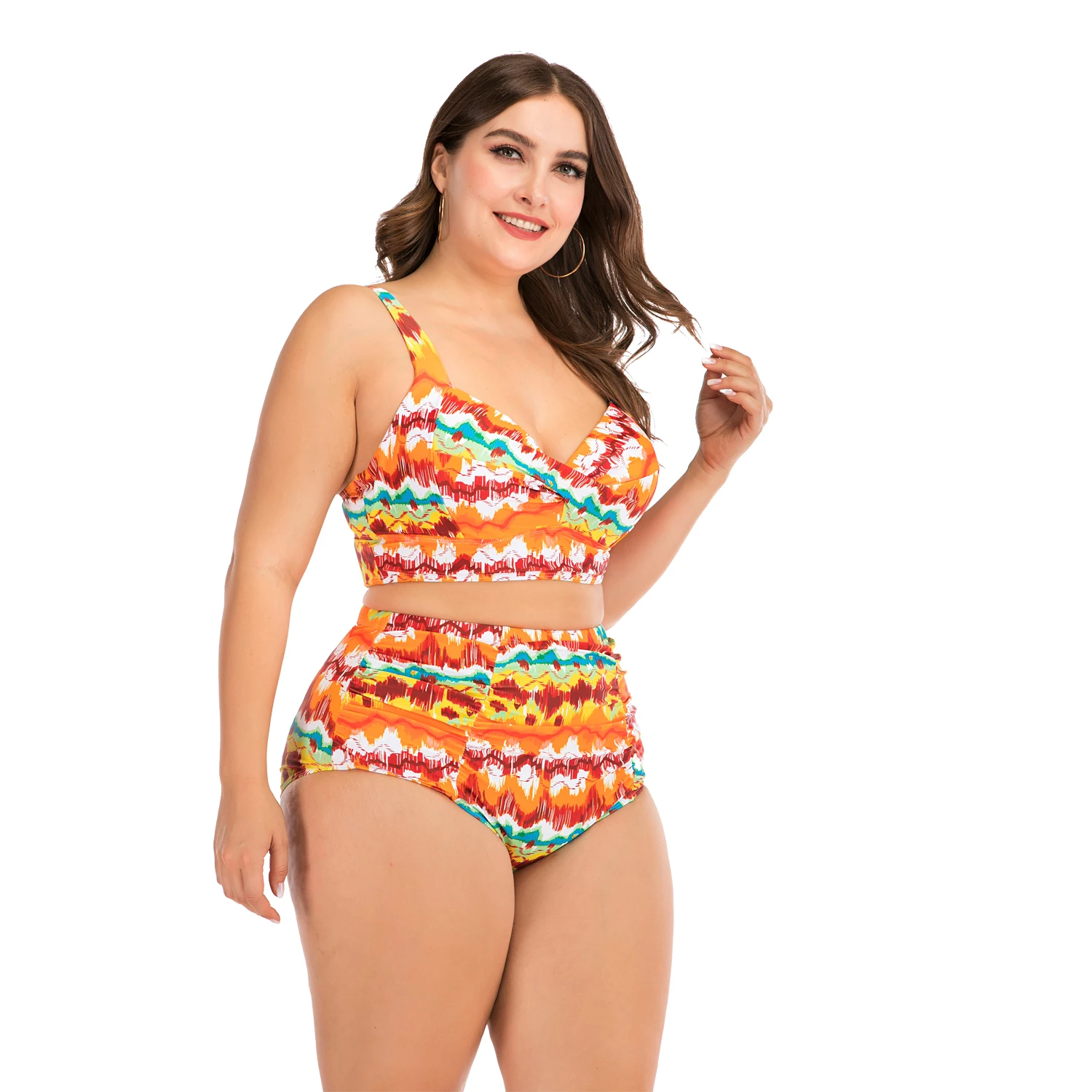 Купальник бикини женский пуш ап с завышенной талией и чашками ап|Купальники| |