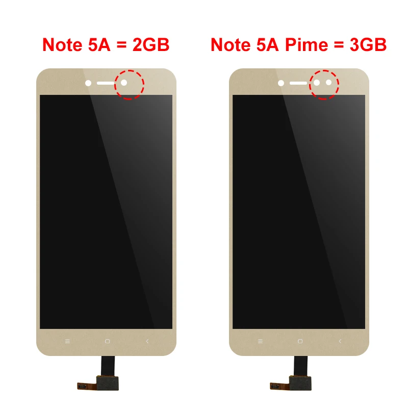ЖК дисплей 5 дюйма для XIAOMI Redmi Note 5A сенсорный экран с рамкой Xiaomi Prime Y1 / Lite