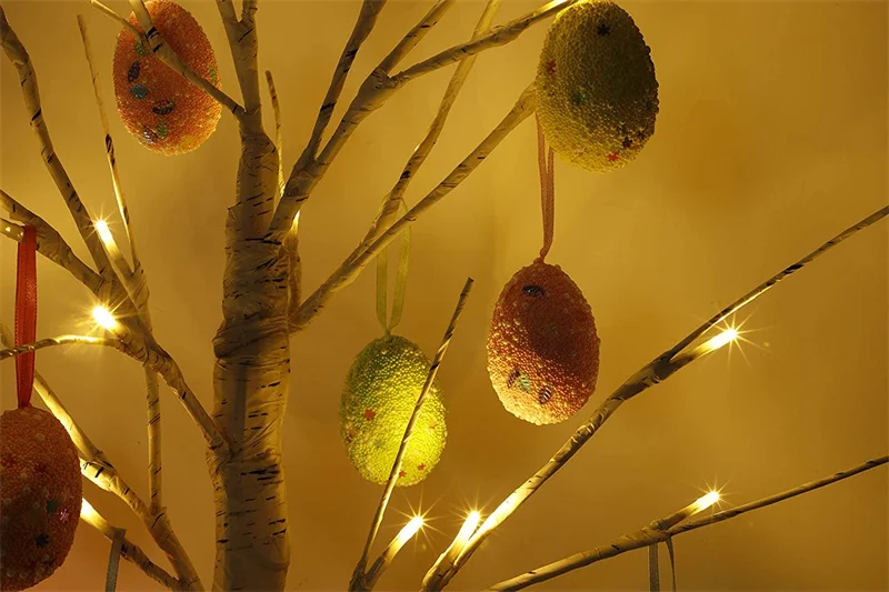60Cm Birch Tree Led Light Easter Decorations For Home Egg Hanging Ornaments Wedding Decor Happy Gift |
