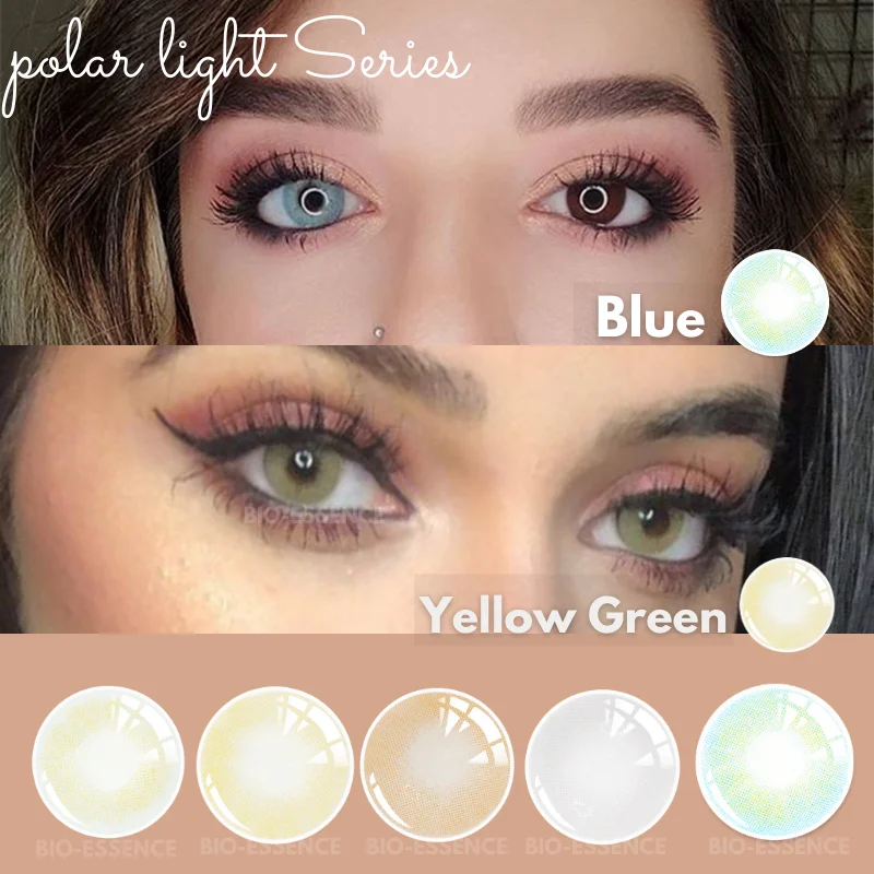 1 Pair(2 Pcs) Color Contact Lenses for Eyes Beauty Accessories Green Brown Gray Pupils Colored Contacts Lens with Color