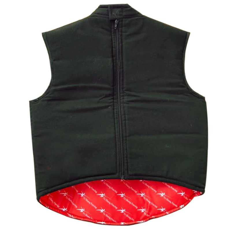 Парусиновая куртка без рукавов и длинных тип молнии сзади изделия для