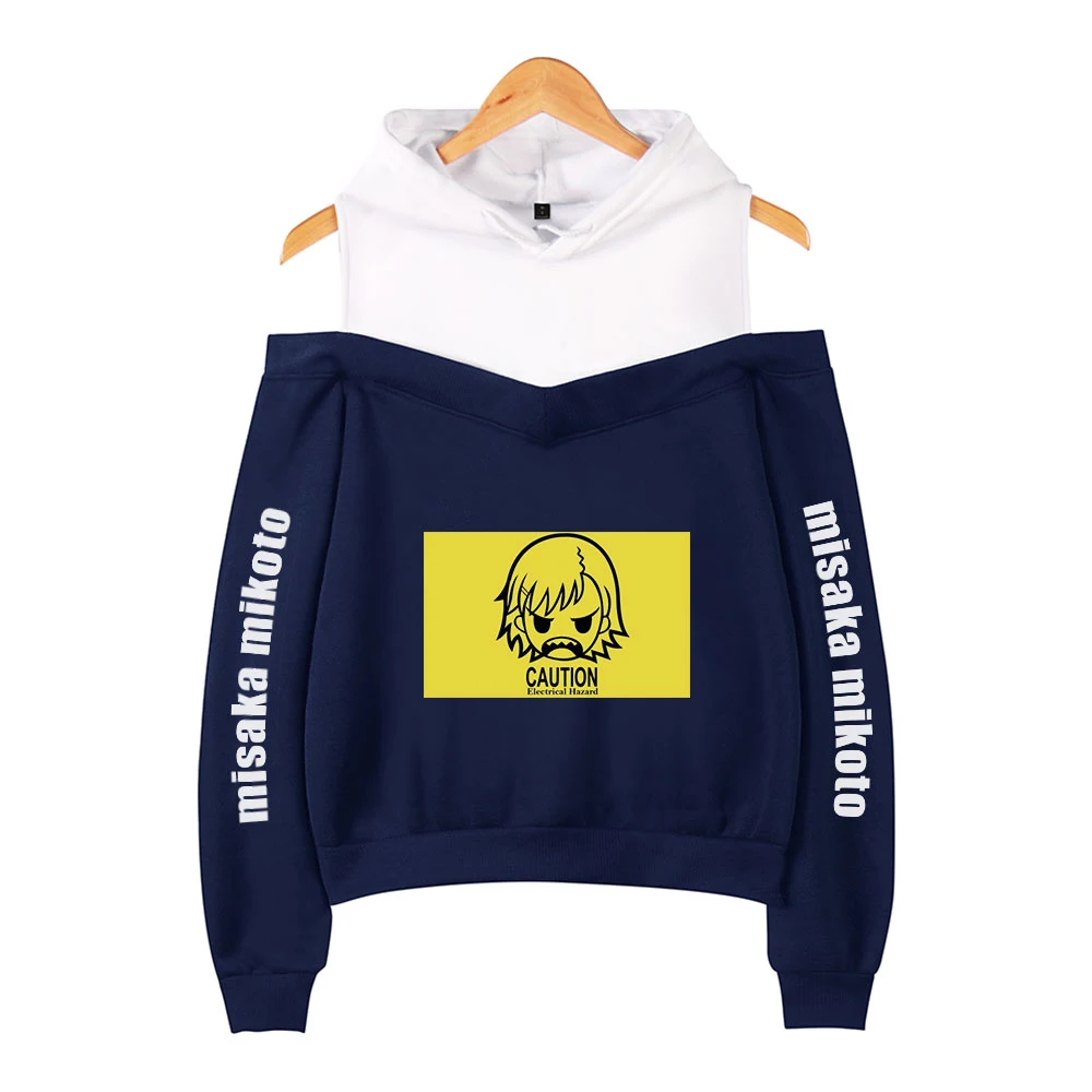 

WAWNI Misaka Mikoto Off Shoulder Hoodies Sweatshirt Harajuku Sexy Women Casual Pullover Loose Hoodie Sweatshirts Unique Tops New