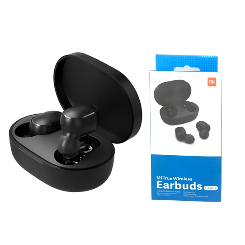 6 pieceslot global version xiaomi redmi airdots 2 tws wireless earphone mi true wireless earbuds basic 2 auto link twsej061ls free global shipping
