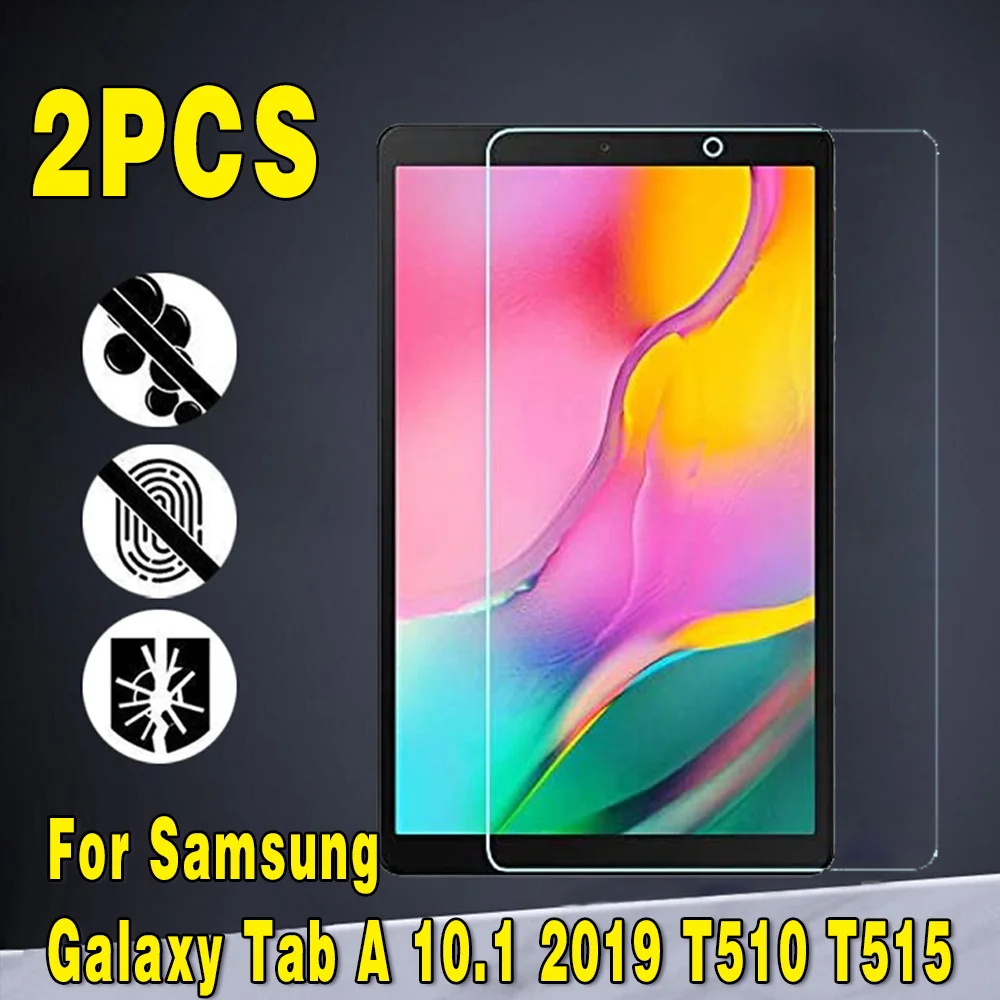 

2Pcs Samsung Galaxy Tab A 10.1 2019 T510 T515 Tablet Tempered Glass 9H Anti-fingerprint Full Film Cover Screen Protector
