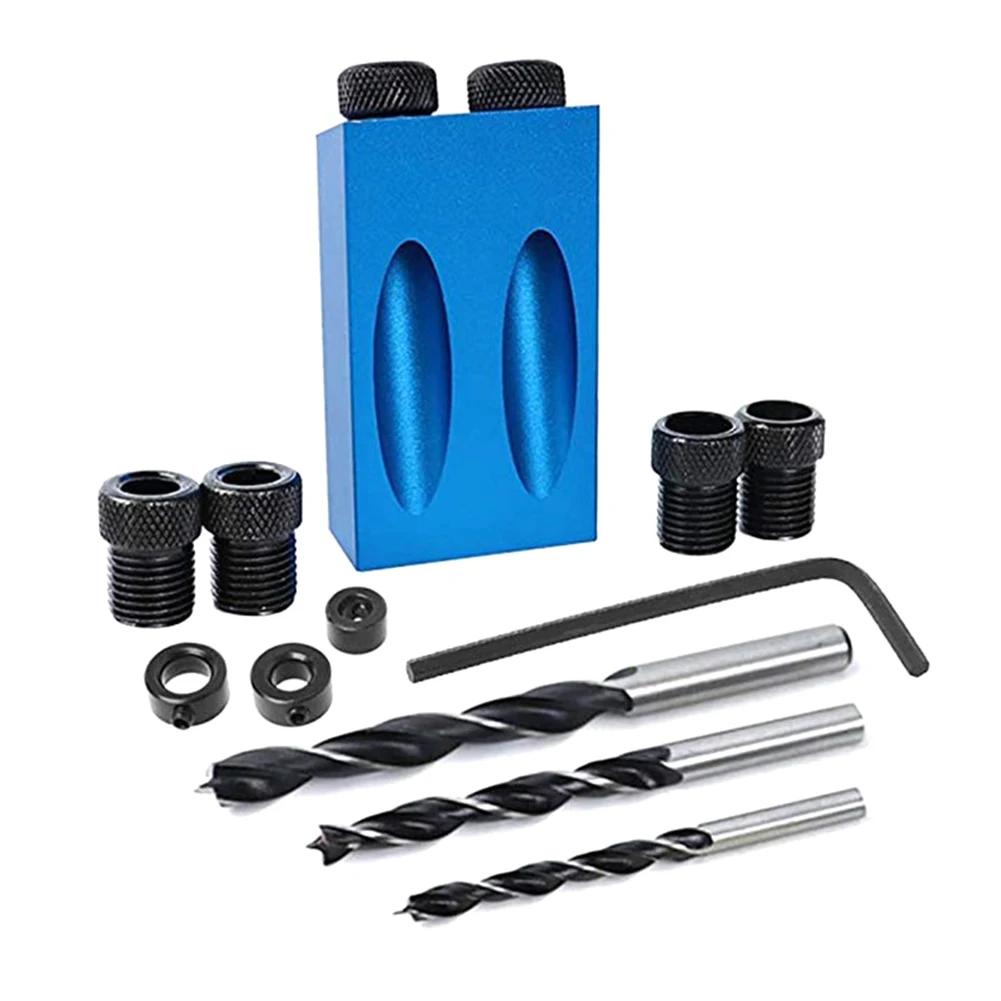 

Inclined Hole Locator Kit Wood Clamp Fixture Carpentry Tool Accessories Durable for Woodworking JS23
