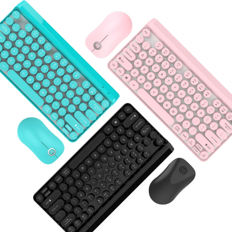 

2.4G Wireless Keyboard Gaming Mouse Set Retro Keycap Keyboard Mini Mouse For Macbook PC Laptop Keypad Computer Mice Sets