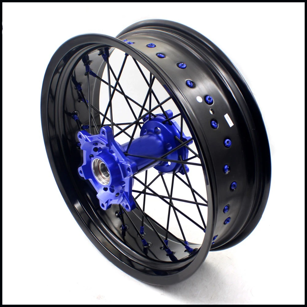 3 5/5 0 * 17IN. Колеса Supermoto диски набор для HUSABERG FE FC 125 250 350 450 501 2004 2014 синий ниппель
