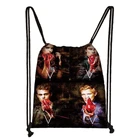 Сумка на шнурке с принтом дневников вампира, сумки для хранения для мальчиков и девочек, повседневный рюкзак для подростков, Детская сумка для книг, подарок