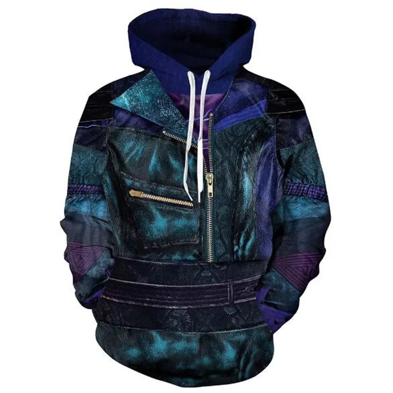 hoodie Потомки 3 Косплей герой с той же молнией толстовка мужская и женская одежда 3D печать новая песня и танцевальные фильмы - Цвет: hoodie