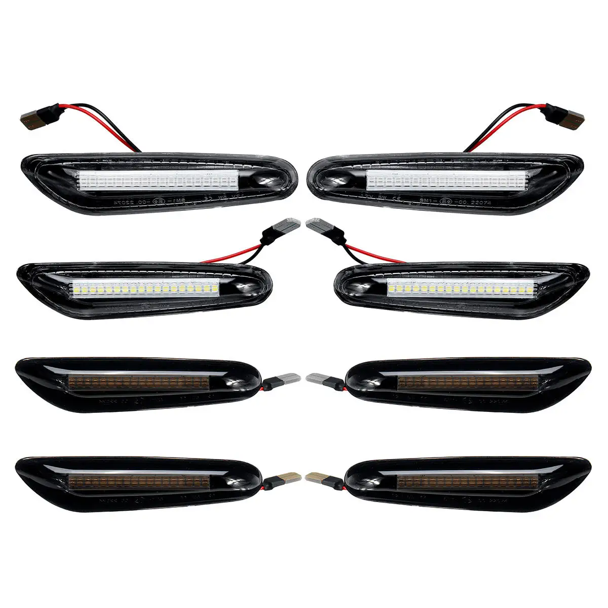 Светодиодные боковые габаритные огни указатели поворота белая/желтая пара для BMW