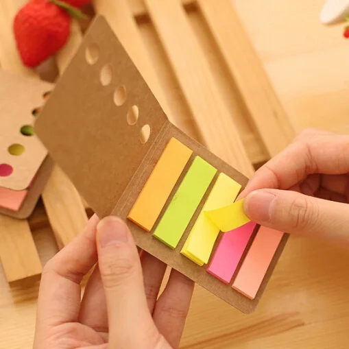 

1 упаковка радужных наклеек для дневника, книжный маркер, складной блокнот для записей, креативные Липкие заметки, Офисные аксессуары, школь...