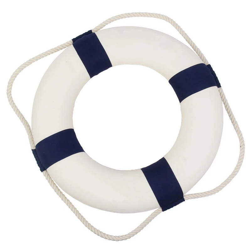 

Decorative Welcome Aboard Nautical Lifebuoy Ring Wall Hanging Home Decoration (Blue, 20cm)