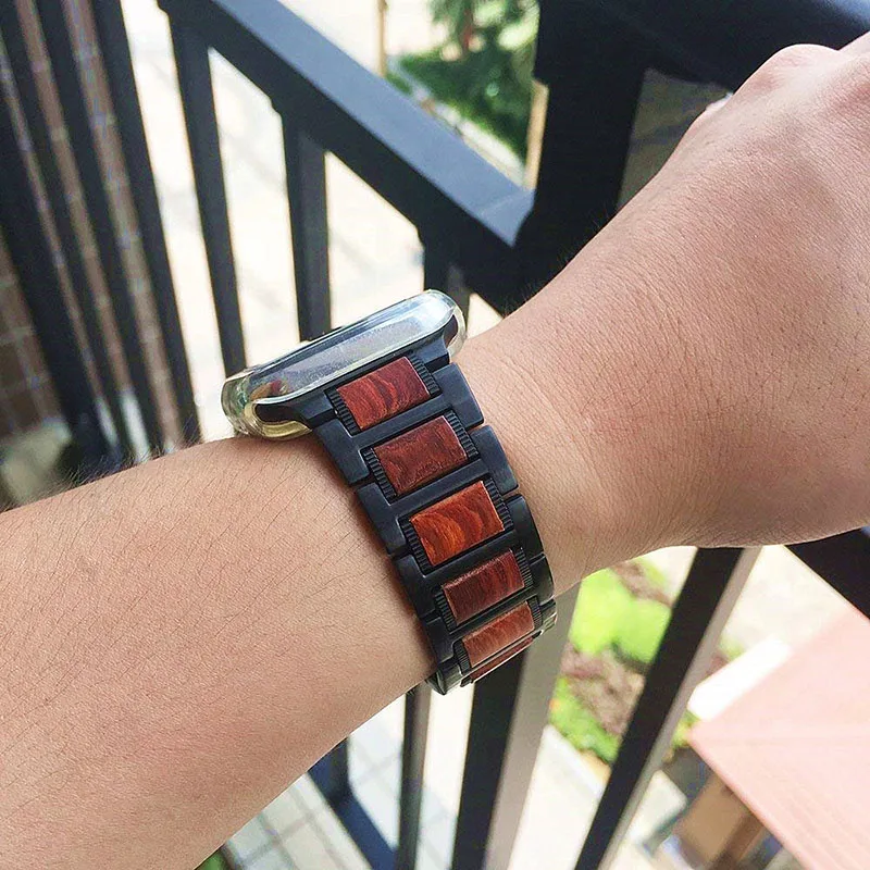Ремешок для Apple Watch iWatch Series 4 3 2 1 сменный деревянный браслет 38/40 мм 42/44 мм|Ремешки