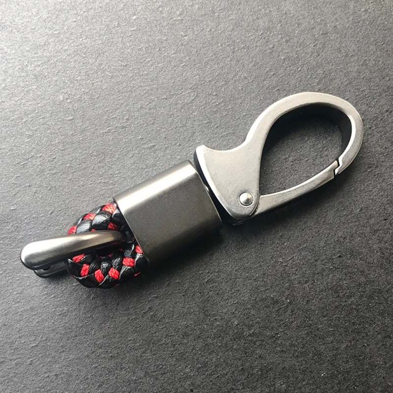 

Car Key Chain Gift Metal Leather Keychain Key Ring Holder Clip Auto Keyfob Parts A0NE