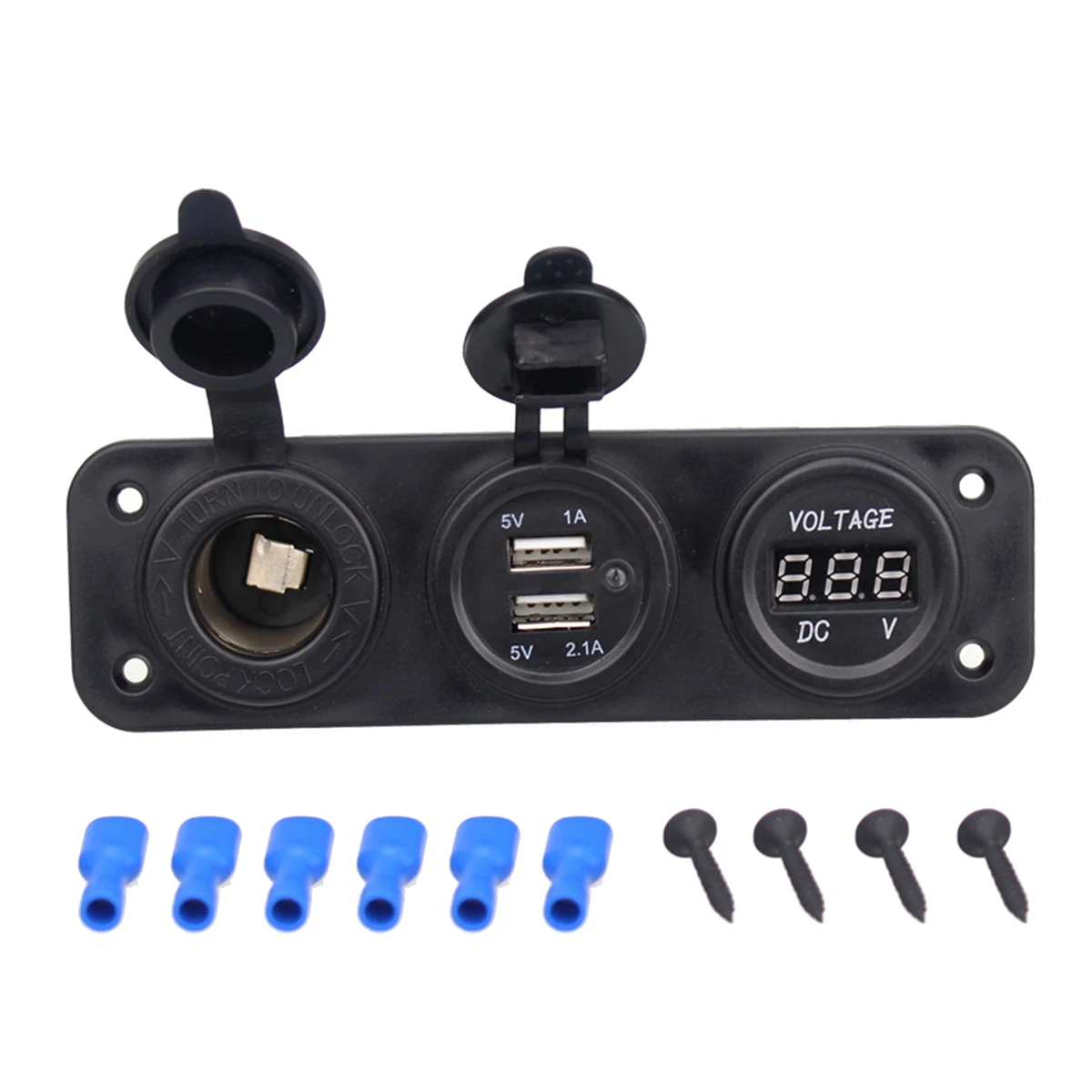 Водонепроницаемый цифровой дисплей 2 USB светодиодный 3 1 а автомобильное зарядное