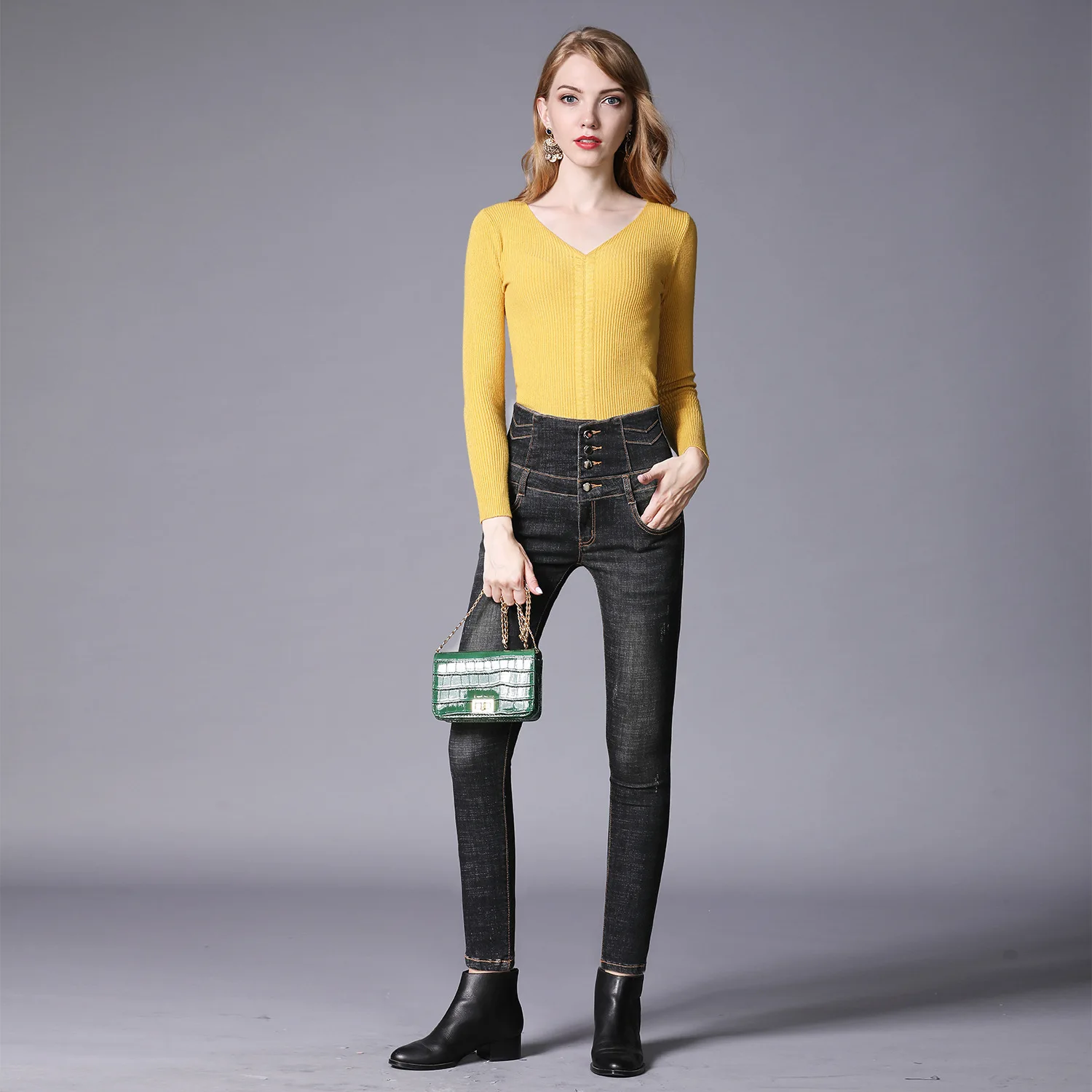 Новинка 2020 джинсы для женщин брюки-карандаш плюс Размер 6XL с высокой талией