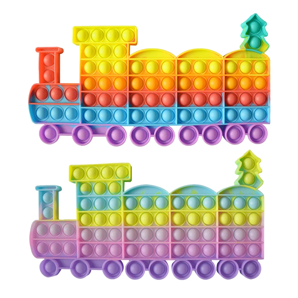 

Push Bubble Sensory Toys Large Train Cartoon Reliver Stress Squeeze Funny Silicone Reusable Multiple-Uses Gift forAdult Children